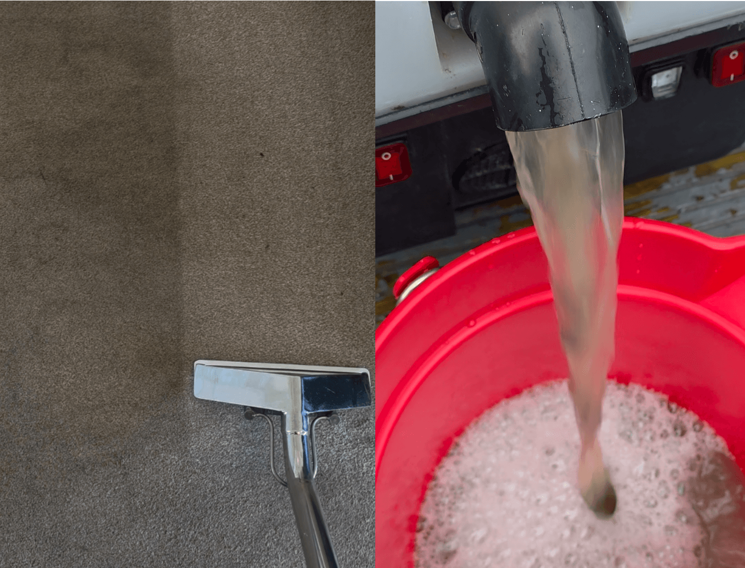 Professional hot-water extraction carpet cleaning